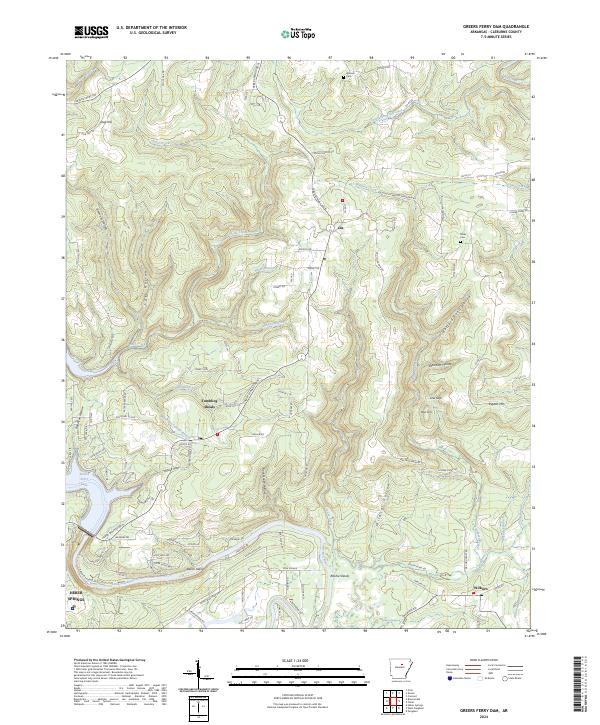 Greers Ferry Dam topographic map thumbnail