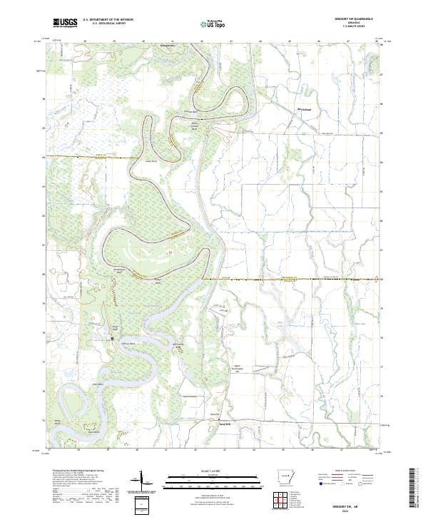 Gregory SW topographic map thumbnail