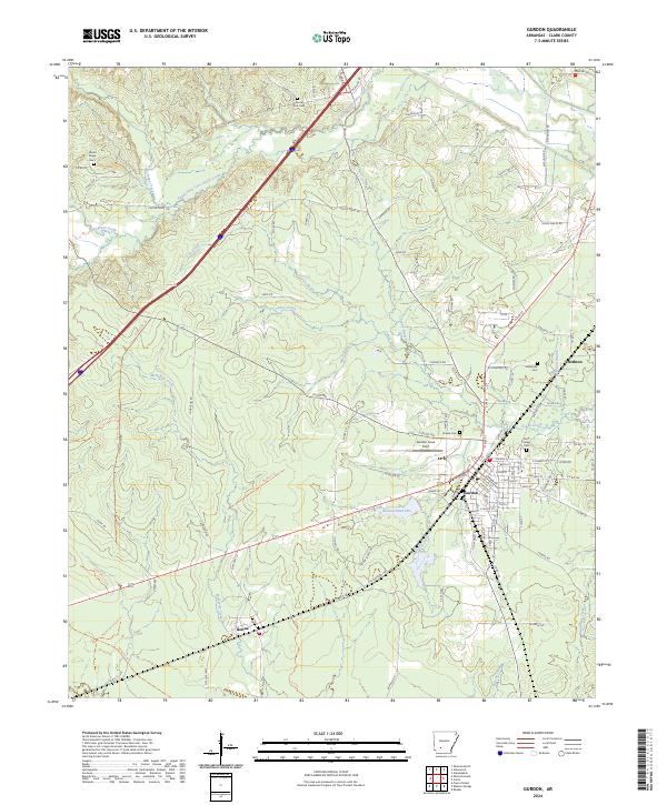 Gurdon topographic map thumbnail