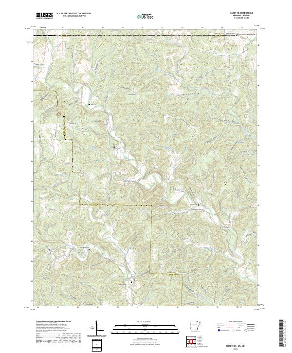 Hardy NE topographic map thumbnail