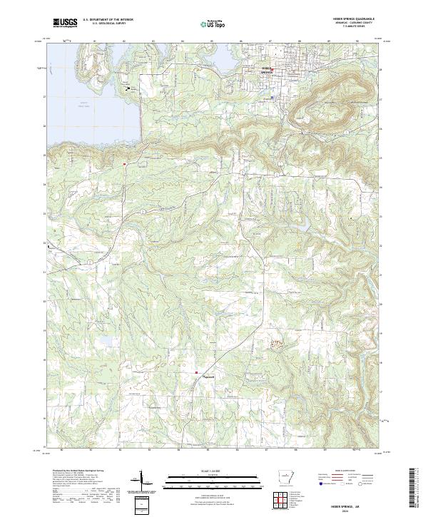 Heber Springs topographic map thumbnail