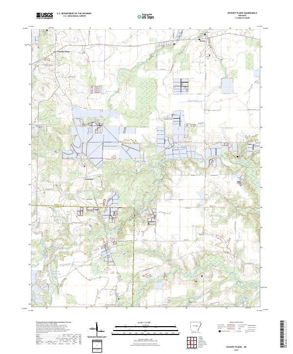 Hickory Plains topographic map thumbnail