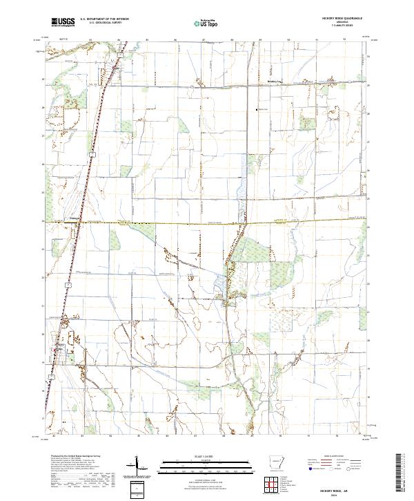 Hickory Ridge topographic map thumbnail