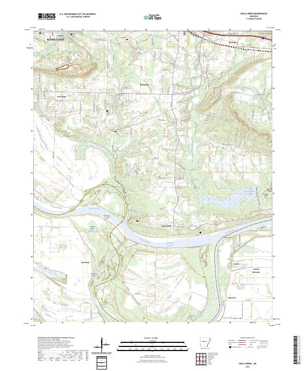 Holla Bend topographic map thumbnail