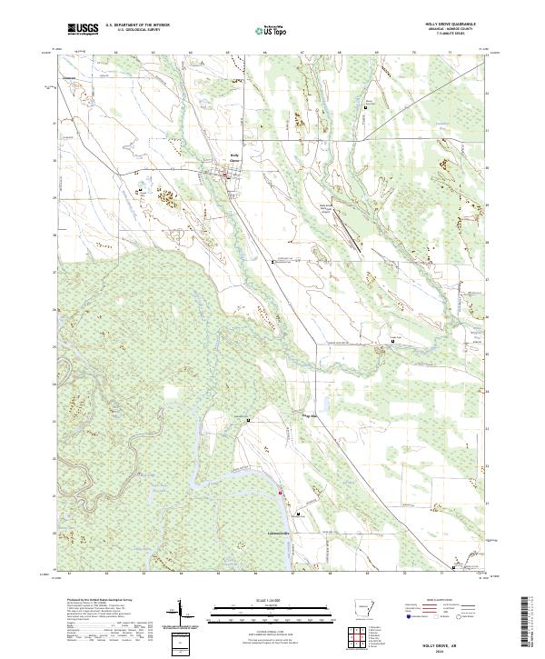 Holly Grove topographic map thumbnail