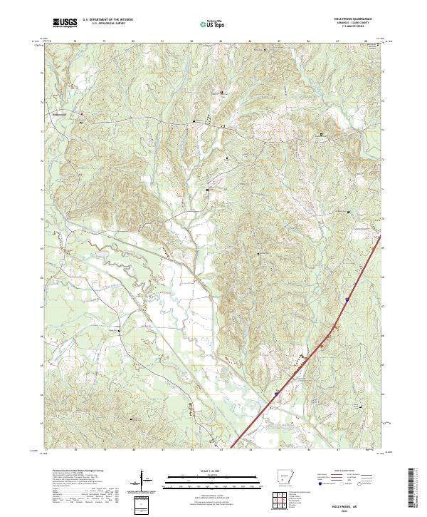 Hollywood topographic map thumbnail