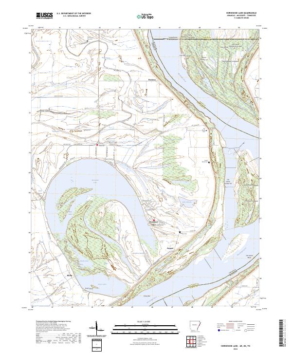 Horseshoe Lake topographic map thumbnail