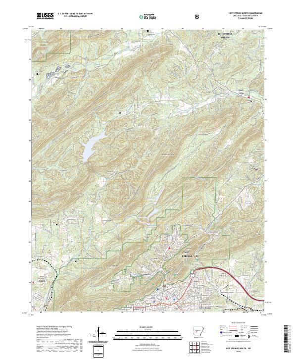Hot Springs North topographic map thumbnail