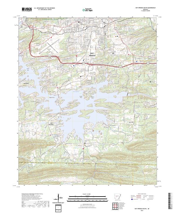 Hot Springs South topographic map thumbnail