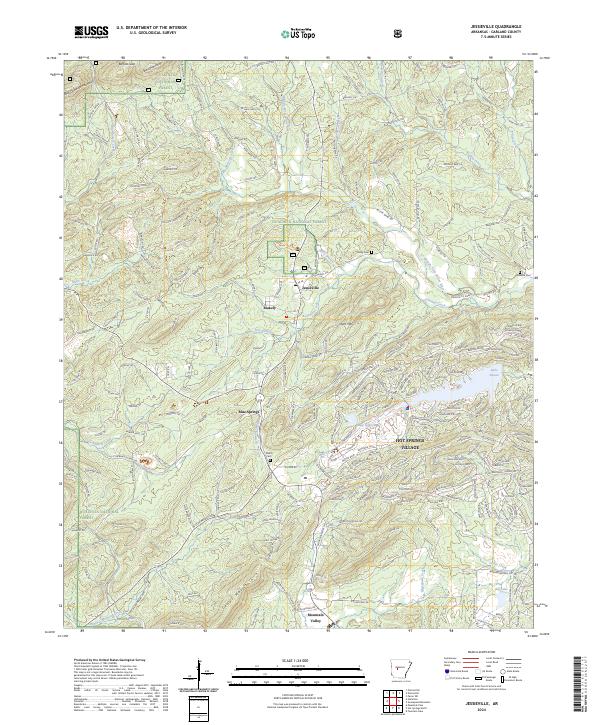 Jessieville topographic map thumbnail