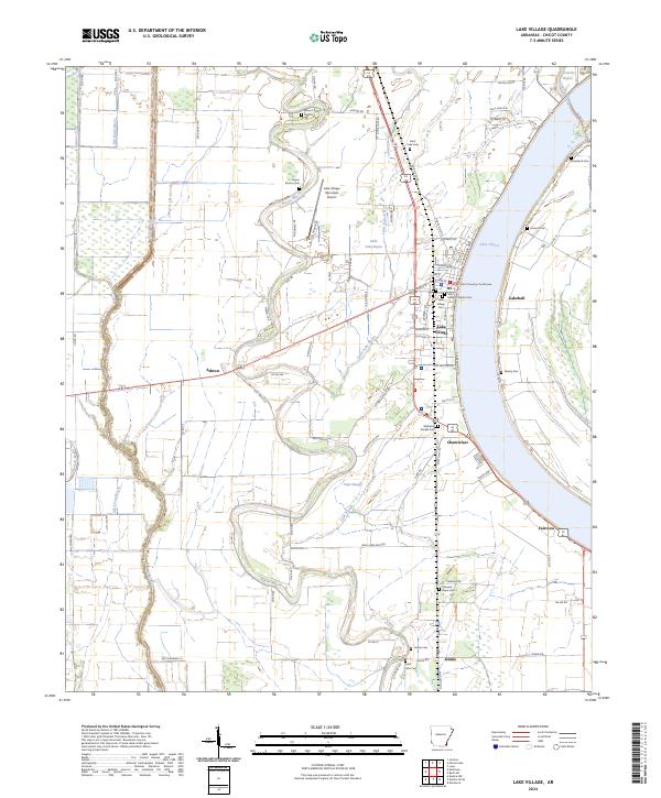 Lake Village topographic map thumbnail