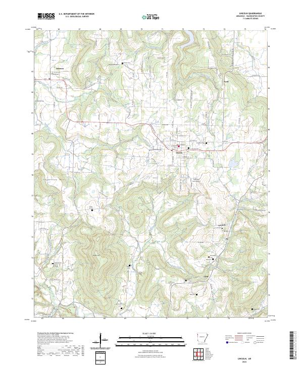 Lincoln topographic map thumbnail