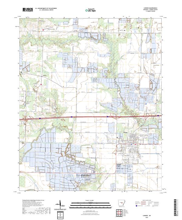 Lonoke topographic map thumbnail