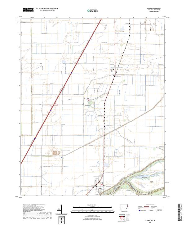 Luxora topographic map thumbnail