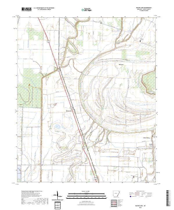 Macon Lake topographic map thumbnail
