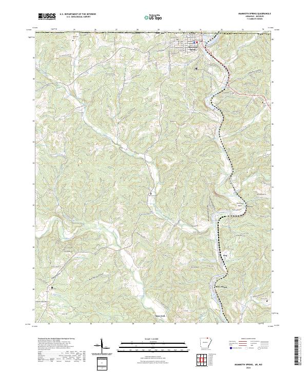 Mammoth Spring topographic map thumbnail