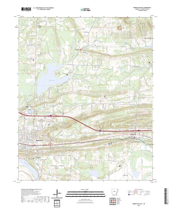 Morrilton East topographic map thumbnail