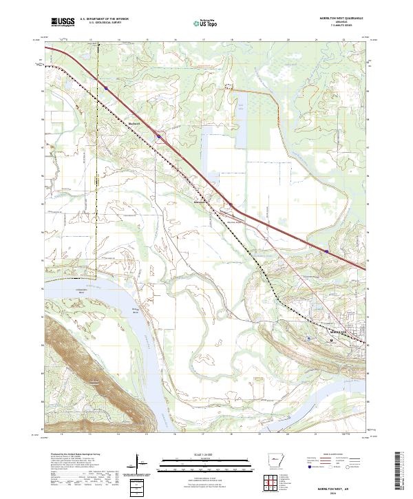 Morrilton West topographic map thumbnail