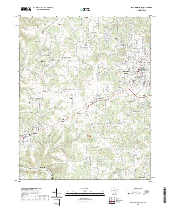 Mountain Home West topographic map thumbnail
