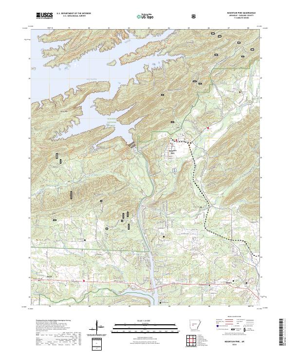 Mountain Pine topographic map thumbnail