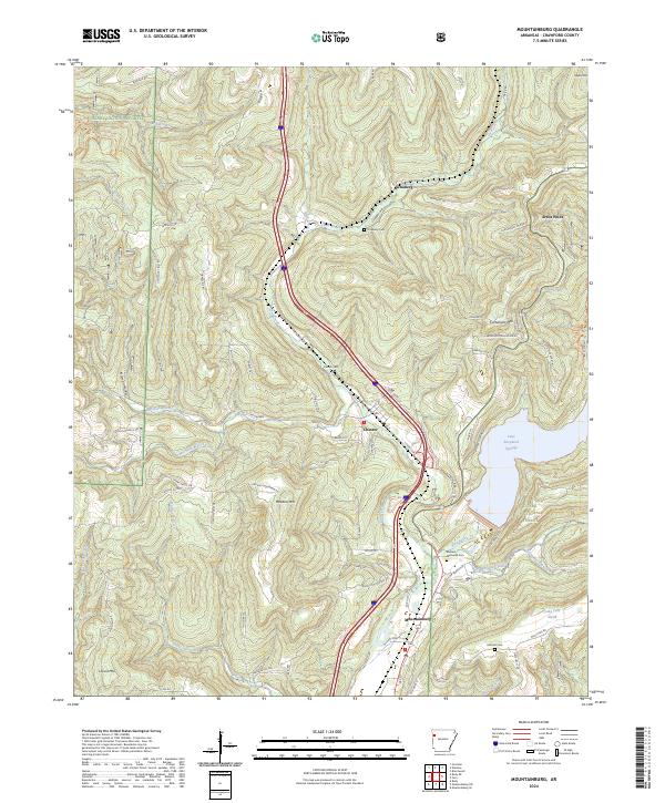 Mountainburg topographic map thumbnail