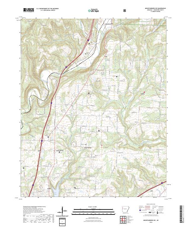 Mountainburg SW topographic map thumbnail