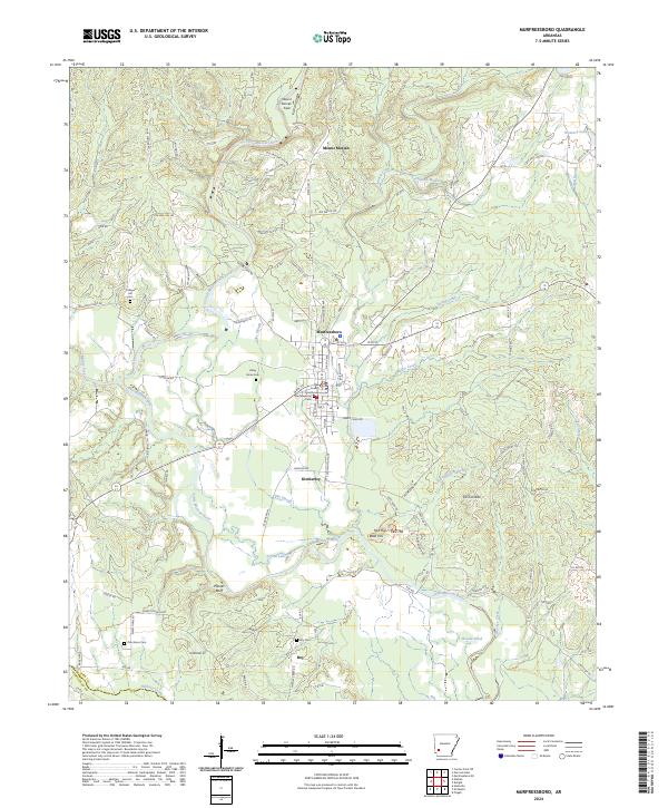 Murfreesboro topographic map thumbnail
