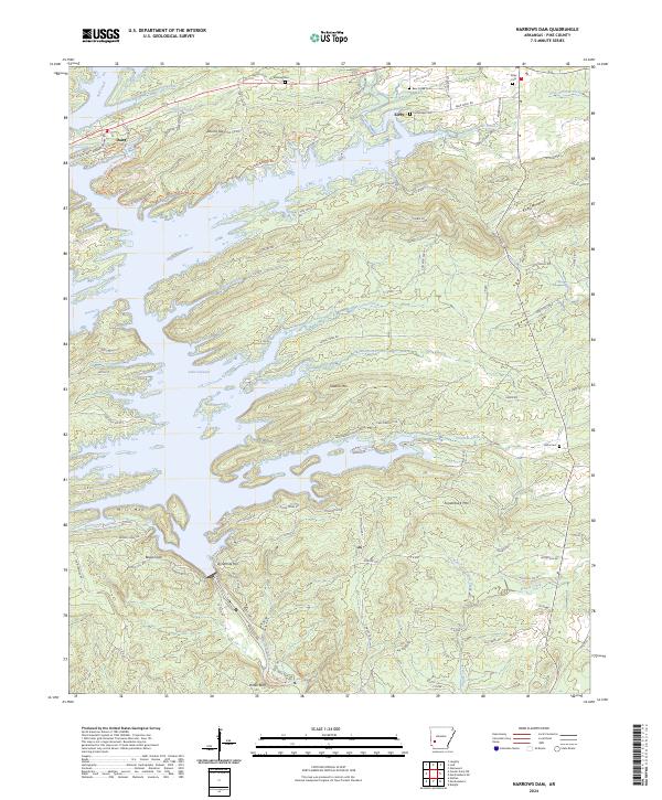 Narrows Dam topographic map thumbnail