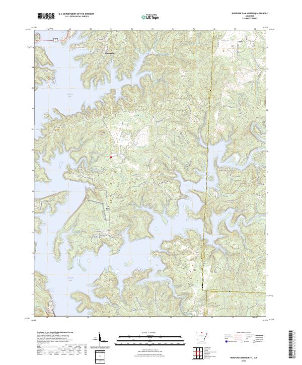 Norfork Dam North topographic map thumbnail