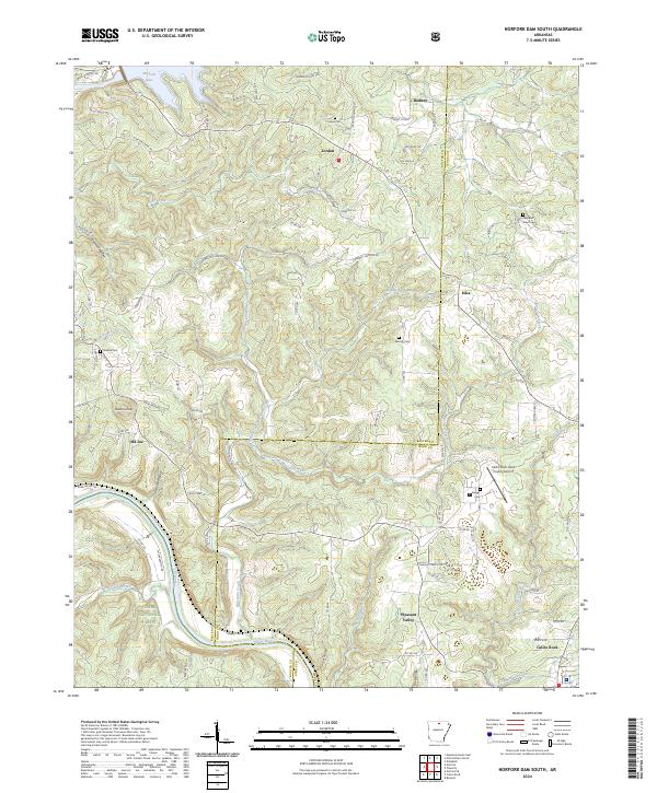 Norfork Dam South topographic map thumbnail