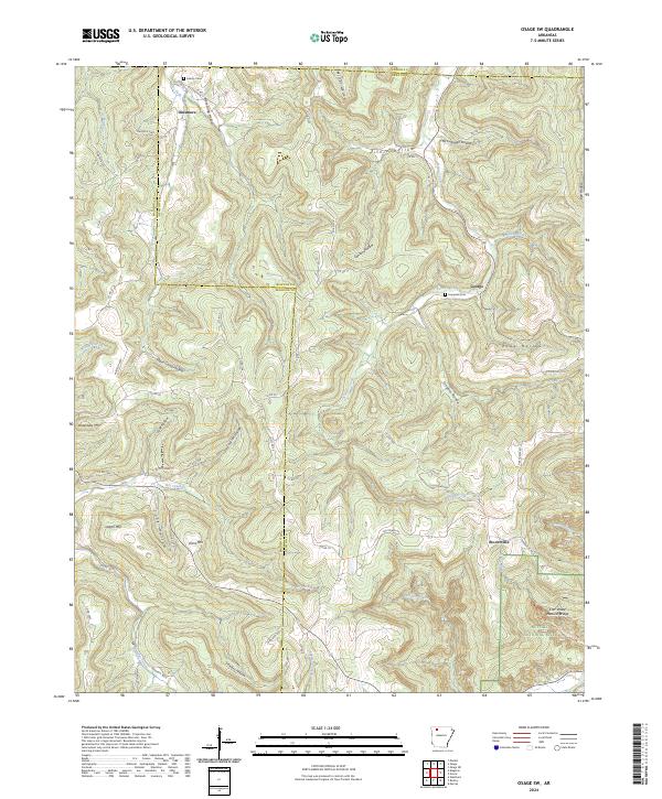 Osage SW topographic map thumbnail