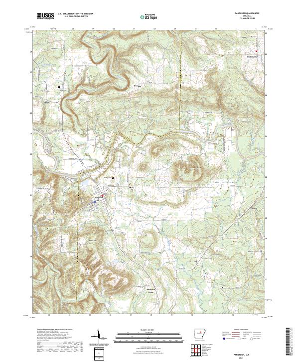 Pangburn topographic map thumbnail
