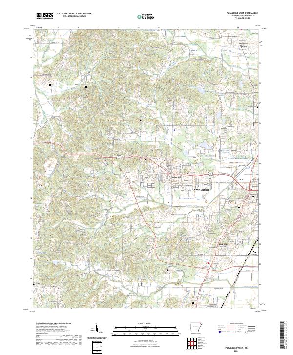 Paragould West topographic map thumbnail