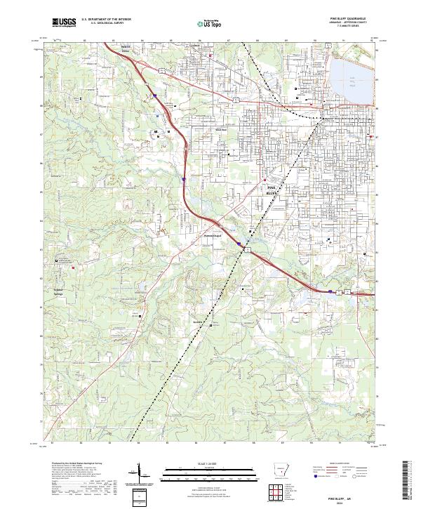 Pine Bluff topographic map thumbnail