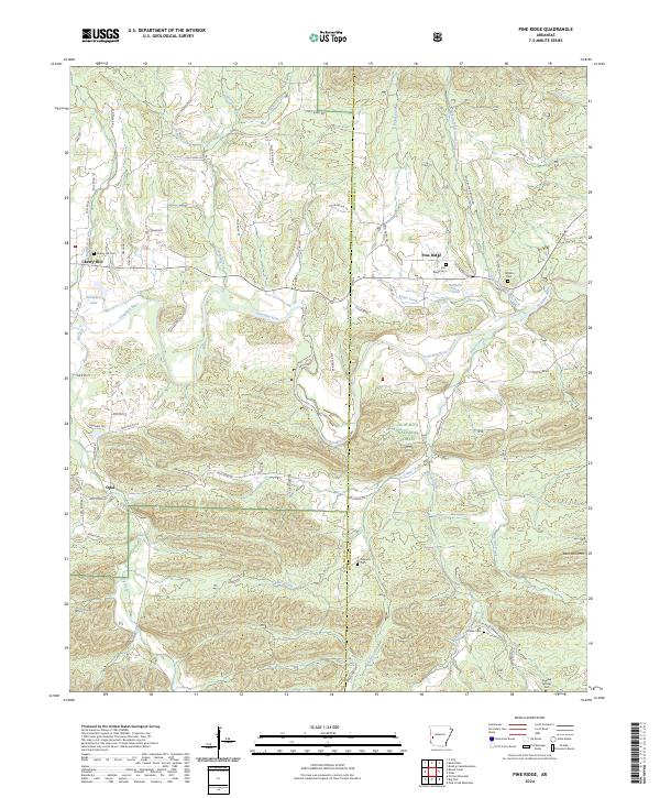 Pine Ridge topographic map thumbnail