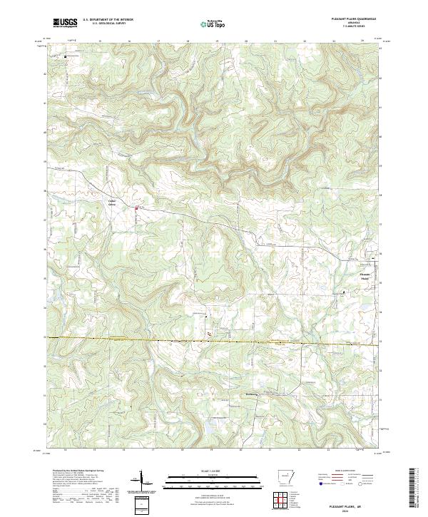 Pleasant Plains topographic map thumbnail