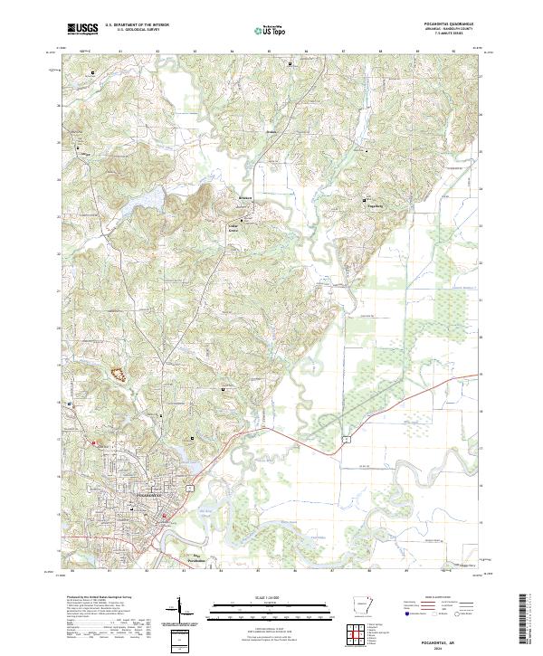 Pocahontas topographic map thumbnail