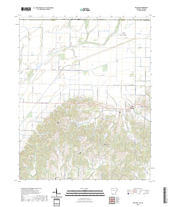 Pollard topographic map thumbnail