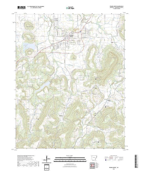 Prairie Grove topographic map thumbnail