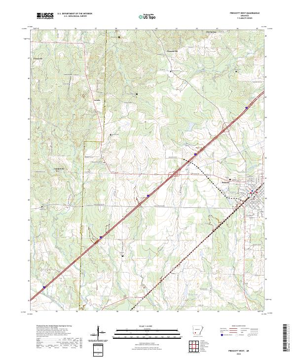 Prescott West topographic map thumbnail
