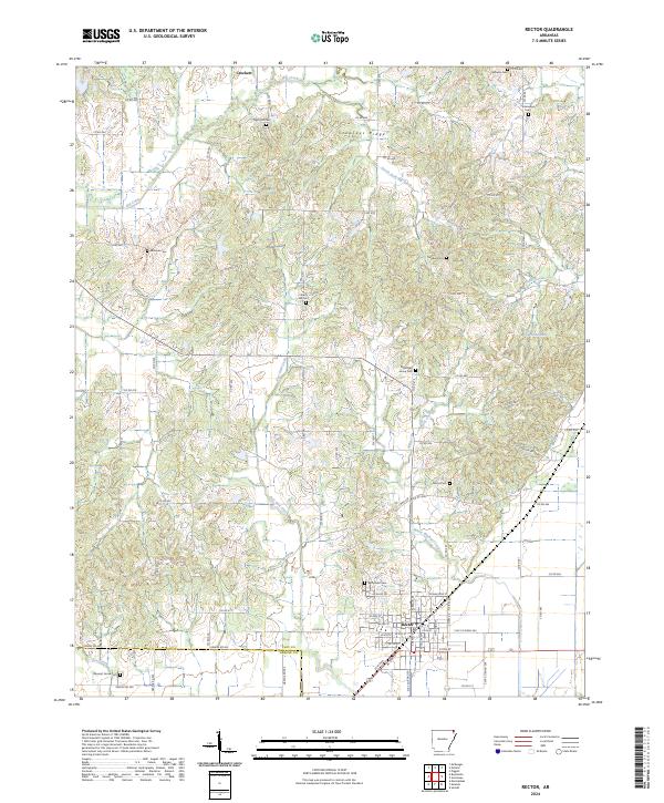 Rector topographic map thumbnail