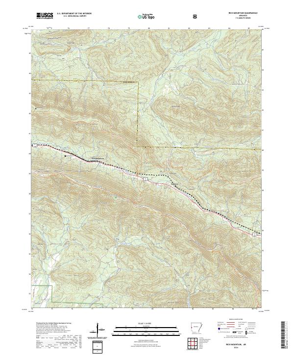 Rich Mountain topographic map thumbnail