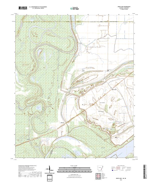 Snow Lake topographic map thumbnail
