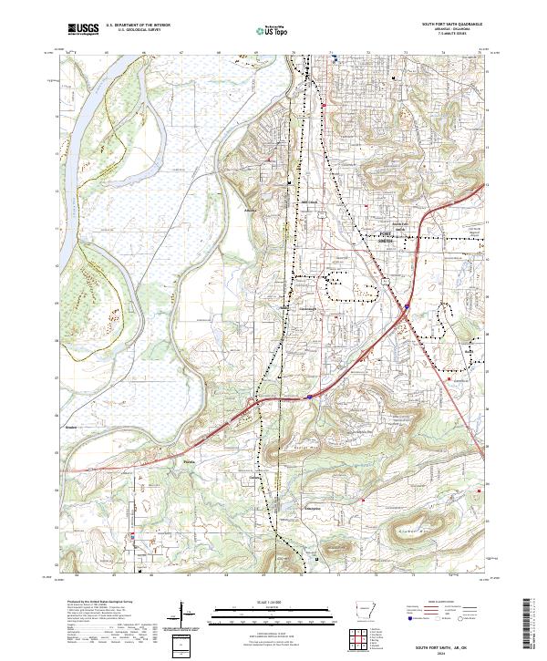 South Fort Smith topographic map thumbnail