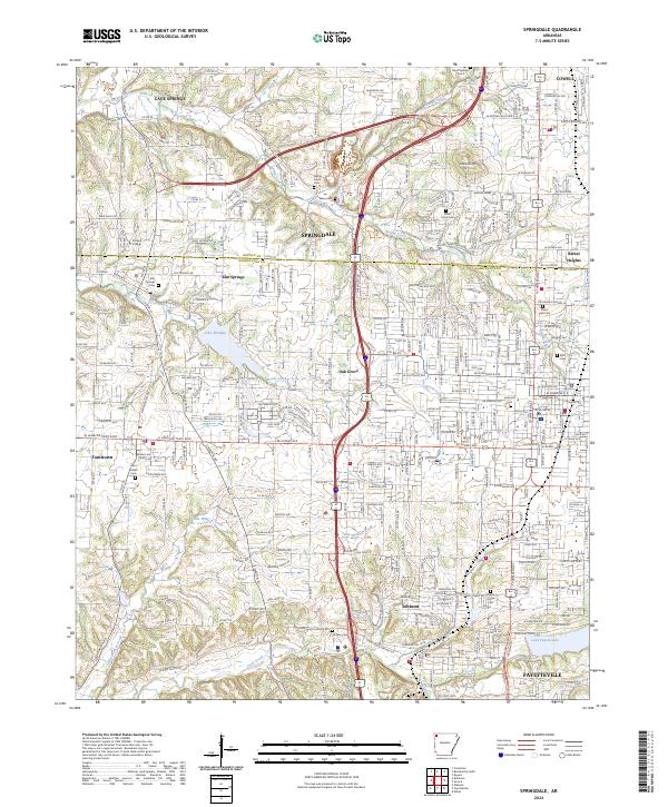 Springdale topographic map thumbnail