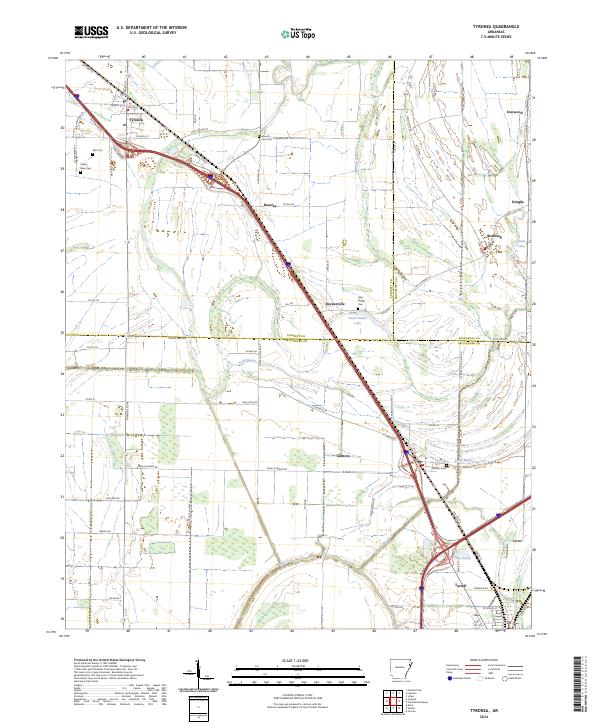 Tyronza topographic map thumbnail