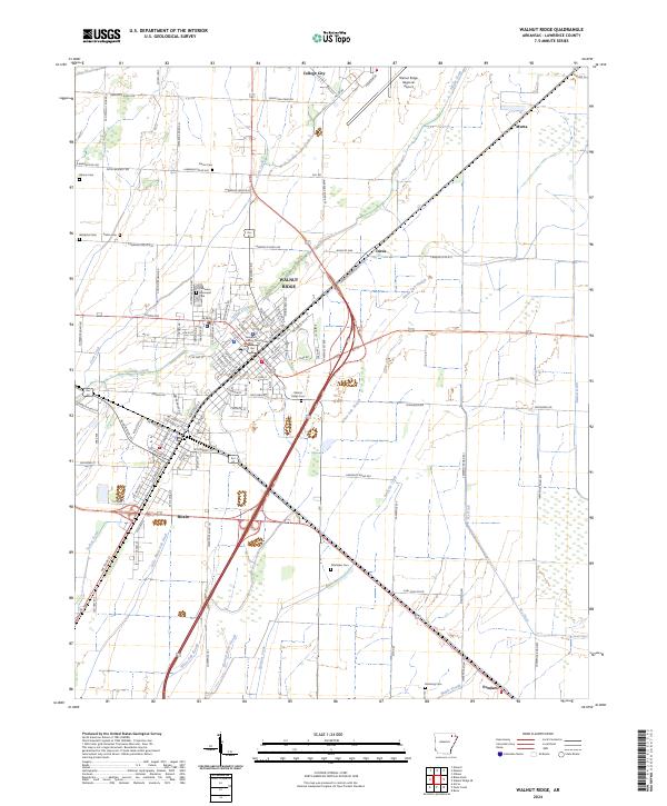 Walnut Ridge topographic map thumbnail