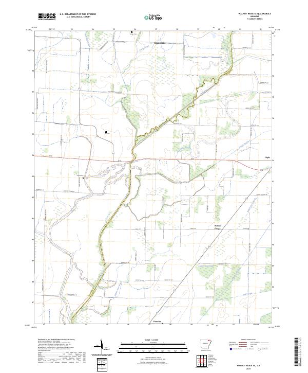 Walnut Ridge SE topographic map thumbnail
