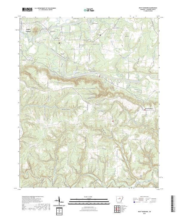West Pangburn topographic map thumbnail