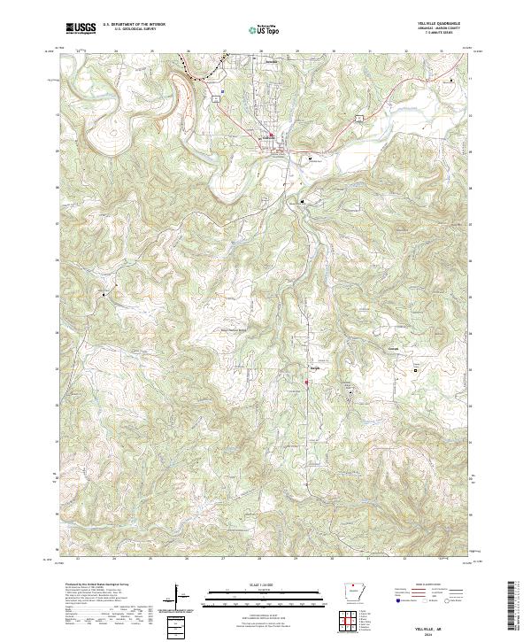 Yellville topographic map thumbnail